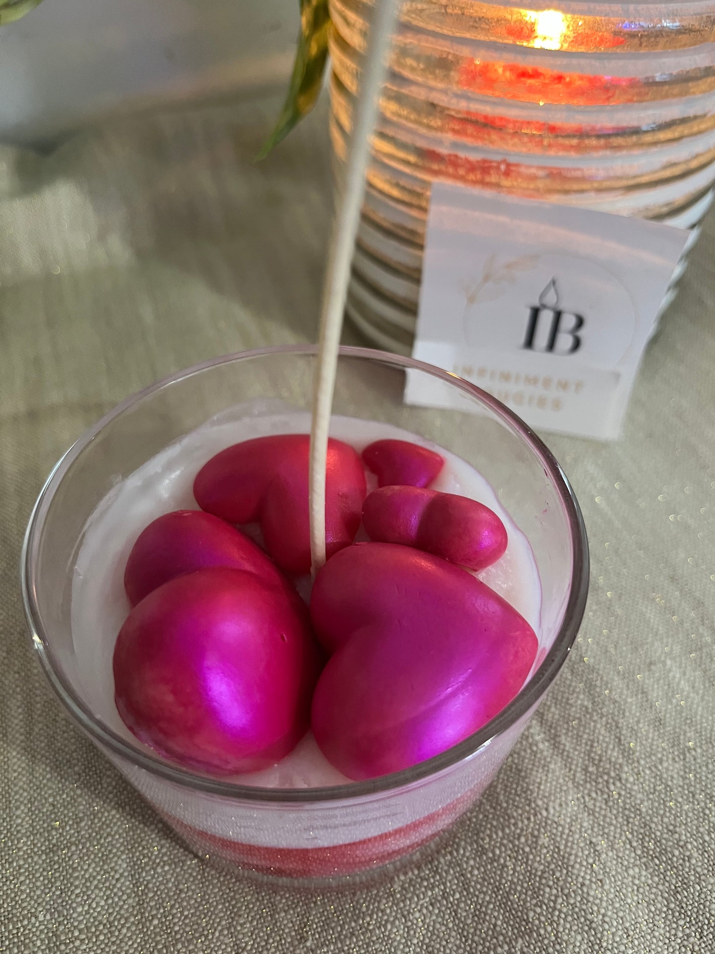 Pot Personnalisable Coeurs Nacrés Parfum Rose Passion