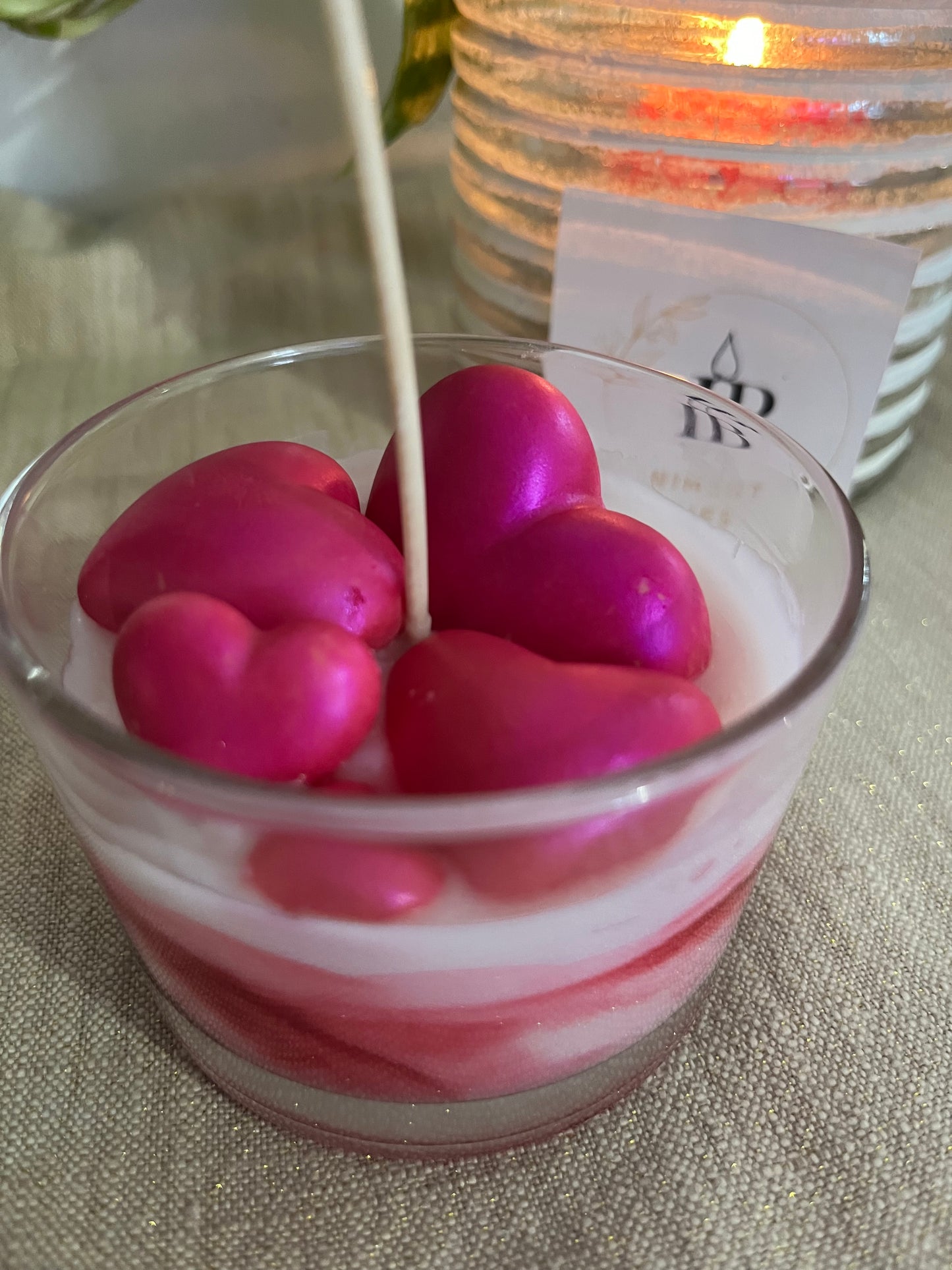 Pot Personnalisable Coeurs Nacrés Parfum Rose Passion