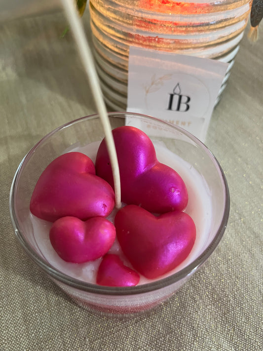 Pot Personnalisable Coeurs Nacrés Parfum Rose Passion